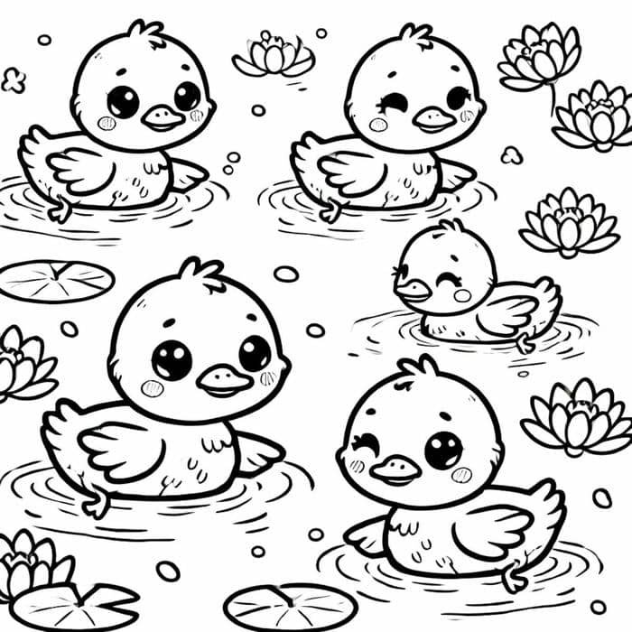 ảnh con vịt tô màu