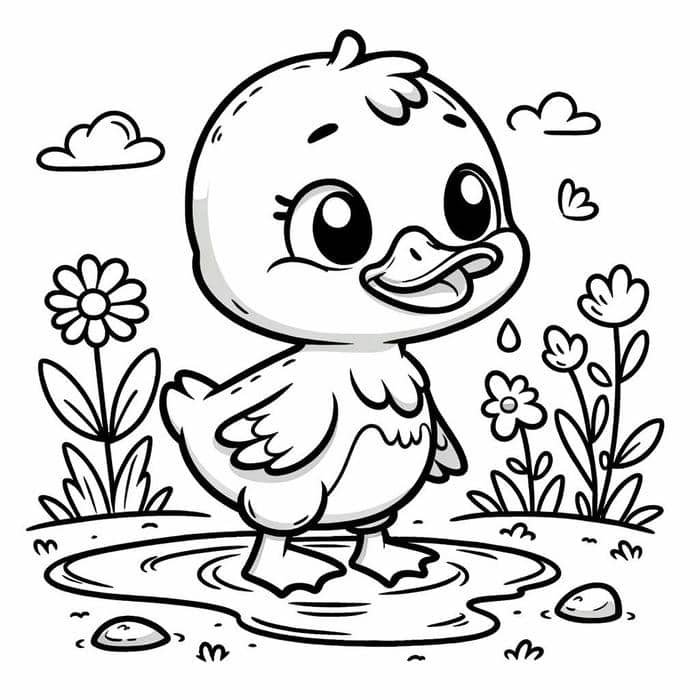 ảnh tô màu con vịt
