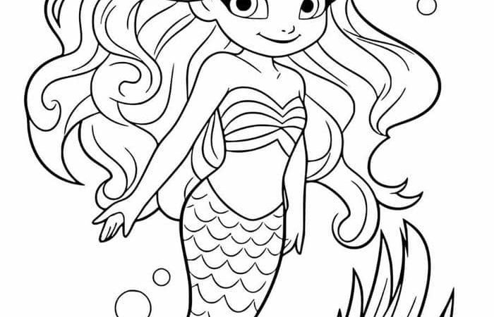 Gợi ý 80+ ảnh tranh tô màu nàng tiên cá cute, đáng yêu nhất