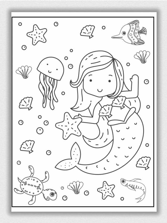 ảnh tô màu nàng tiên cá