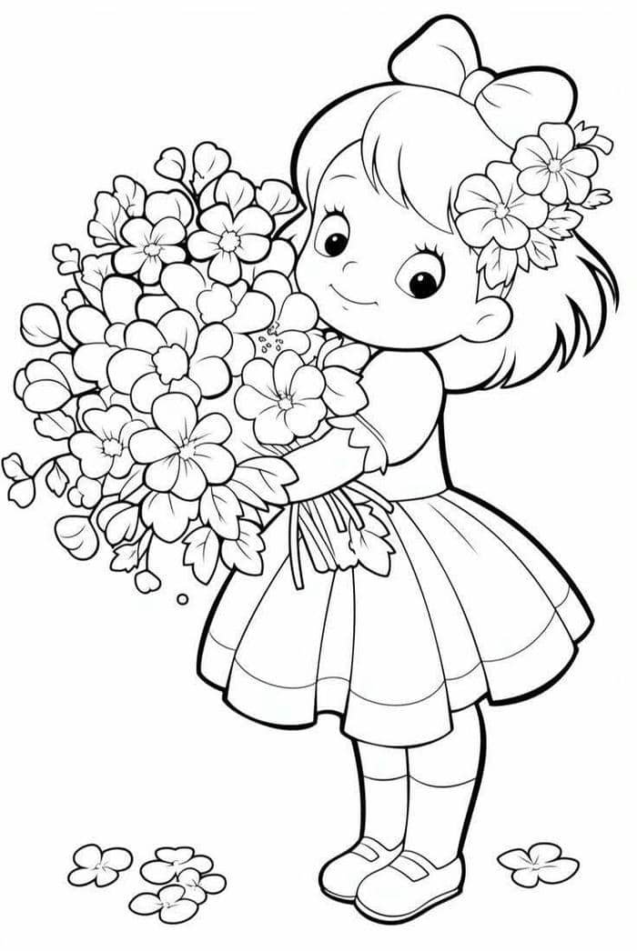 ảnh tranh tô màu búp bê