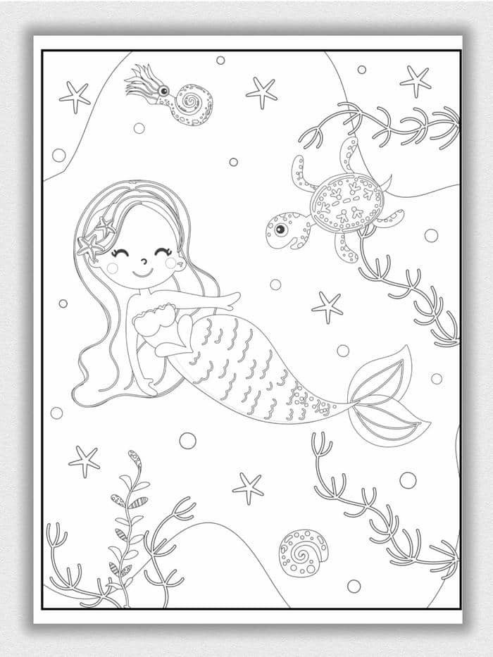 ảnh tranh tô màu nàng tiên cá