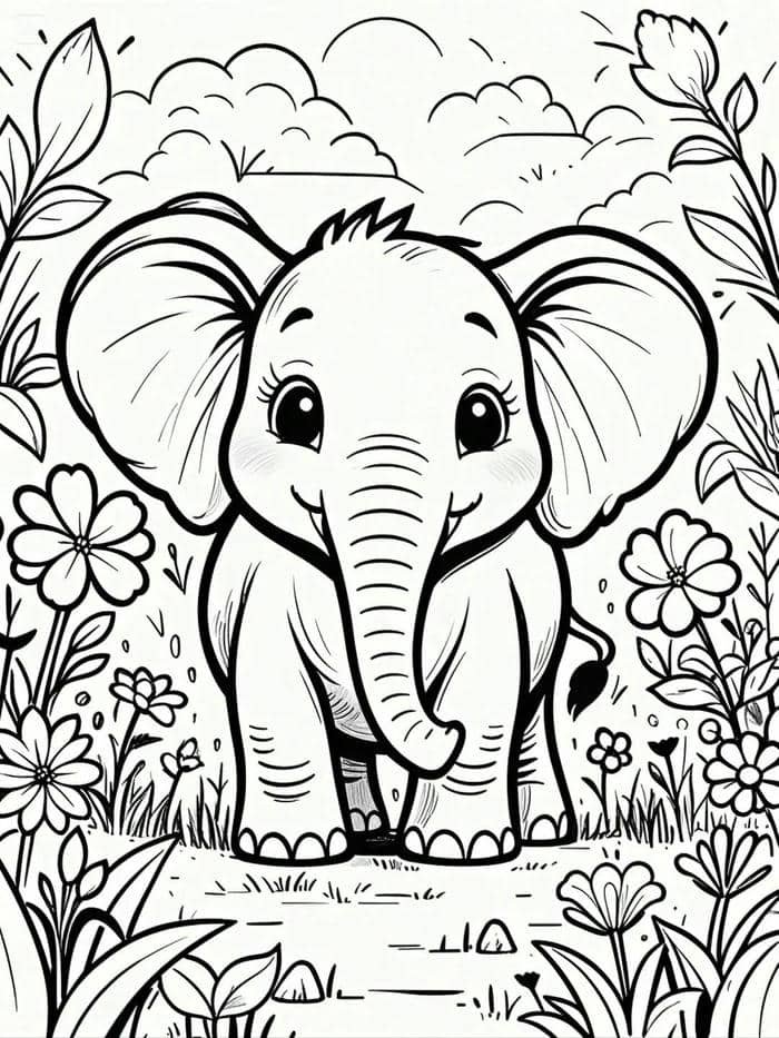 hình ảnh con voi hoạt hình