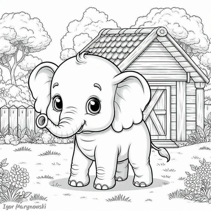 hình ảnh con voi tô màu
