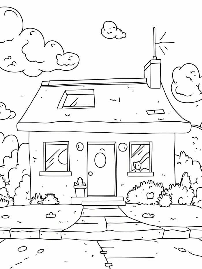 hình ảnh ngôi nhà tranh vẽ