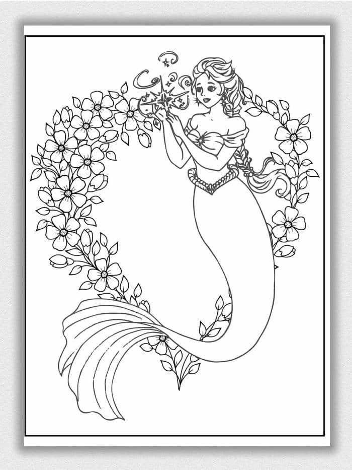 hình ảnh tô màu nàng tiên cá