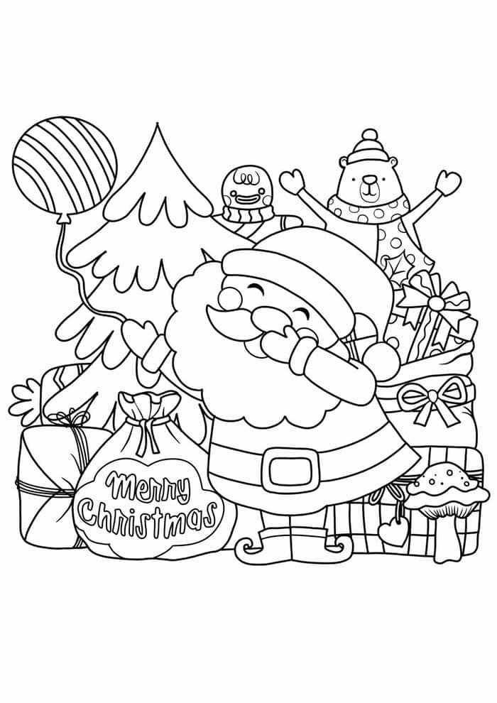 hình ảnh tô màu ông già noel và con tuần lộc