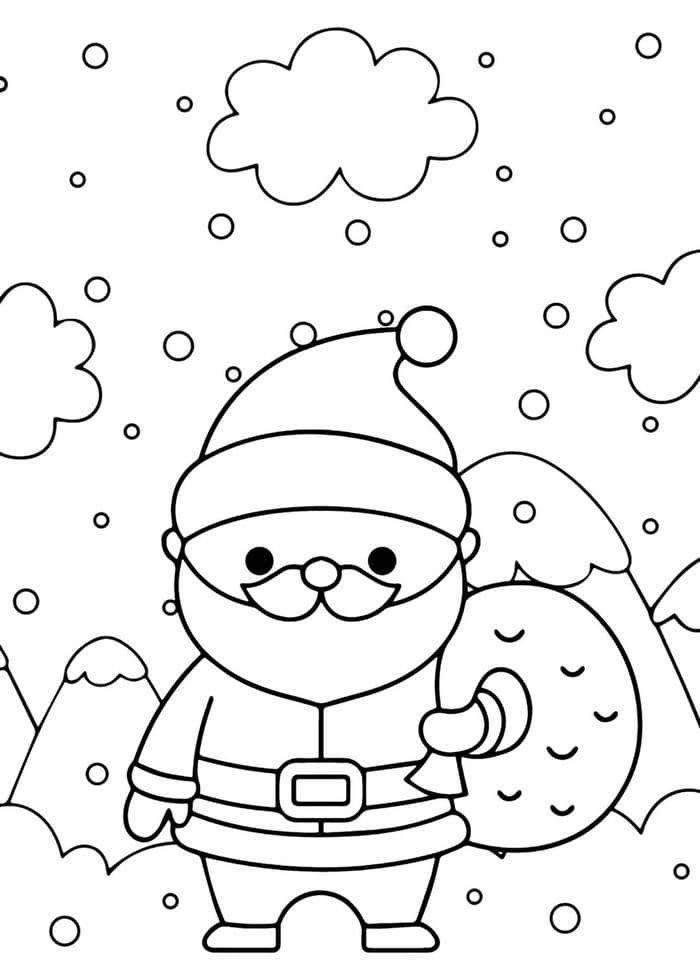 hình ảnh tô màu ông già noel