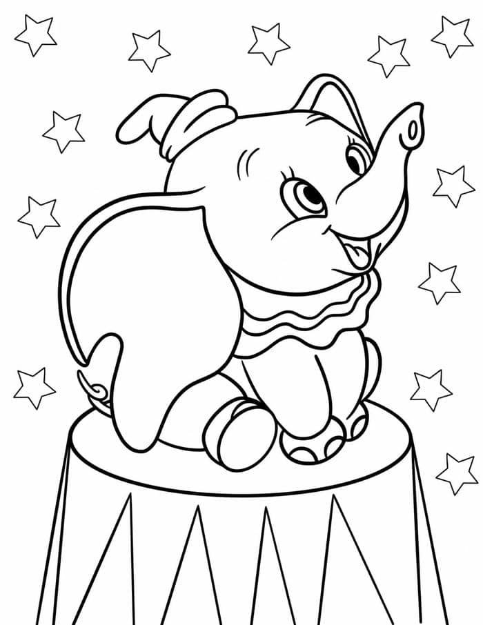 hình ảnh tranh tô màu con voi