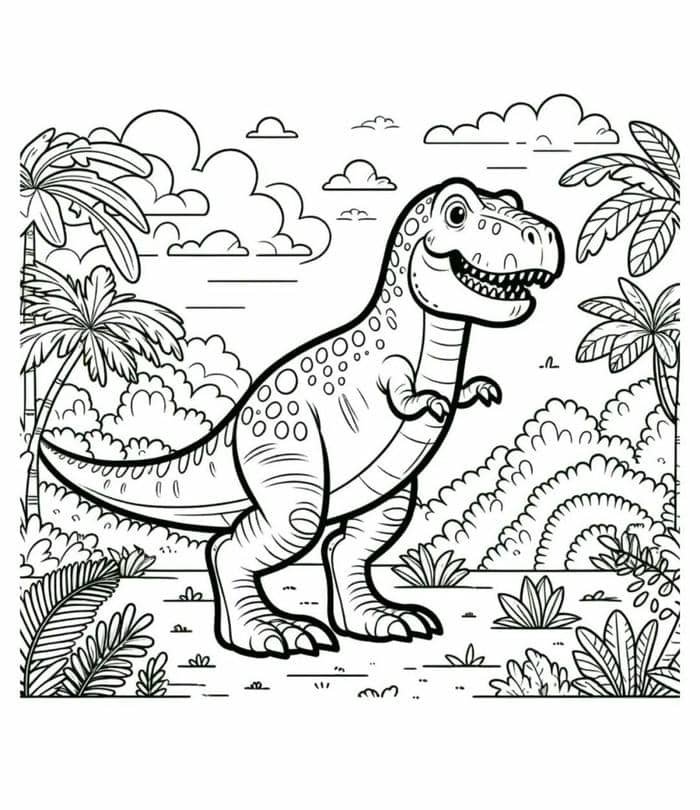 hình khủng long tô màu