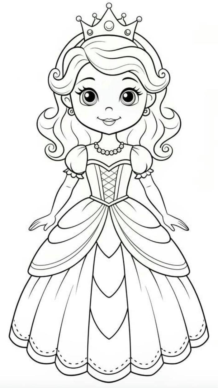 hình tô màu búp bê