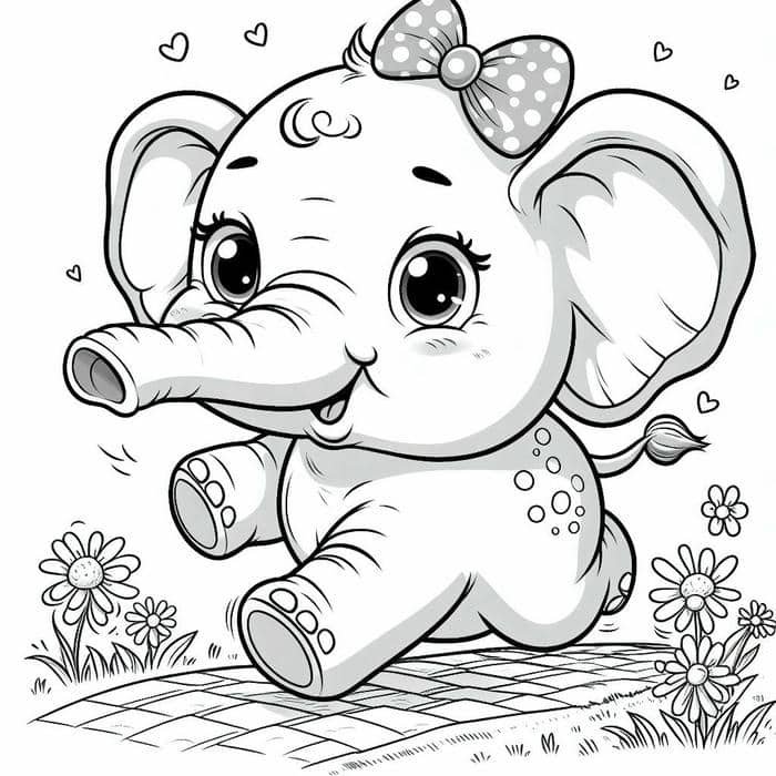 hình tô màu con voi