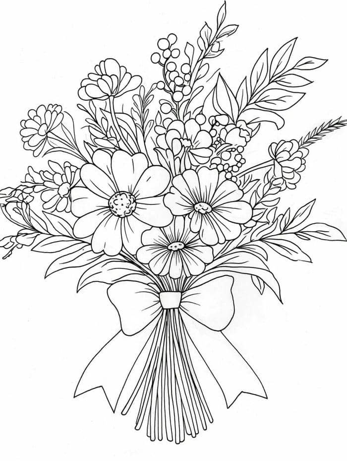hình tô màu hoa
