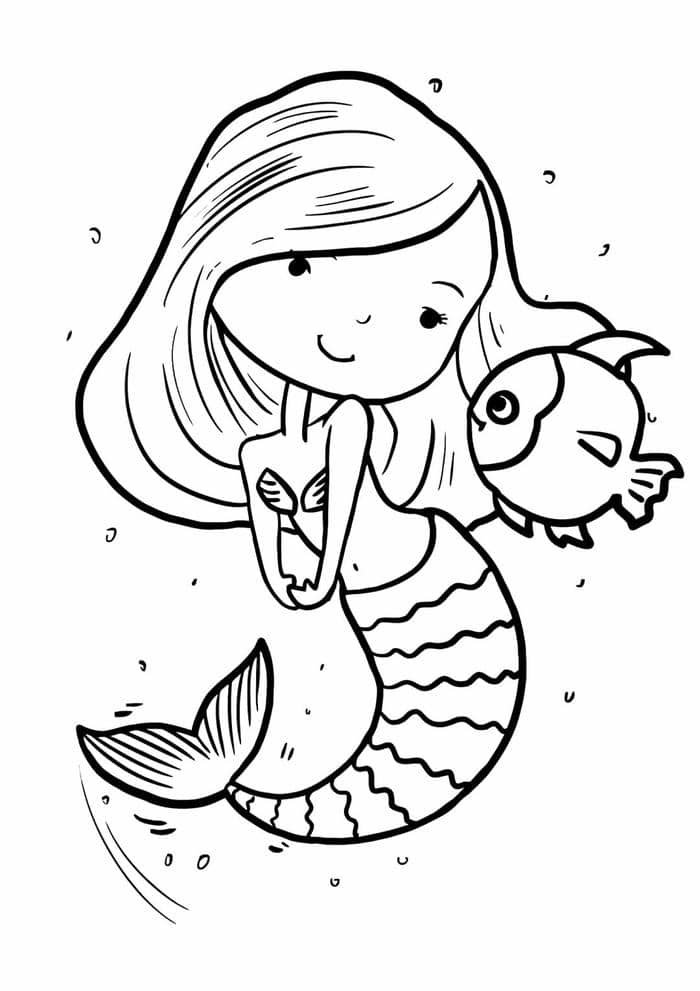 hình tô màu tiên cá