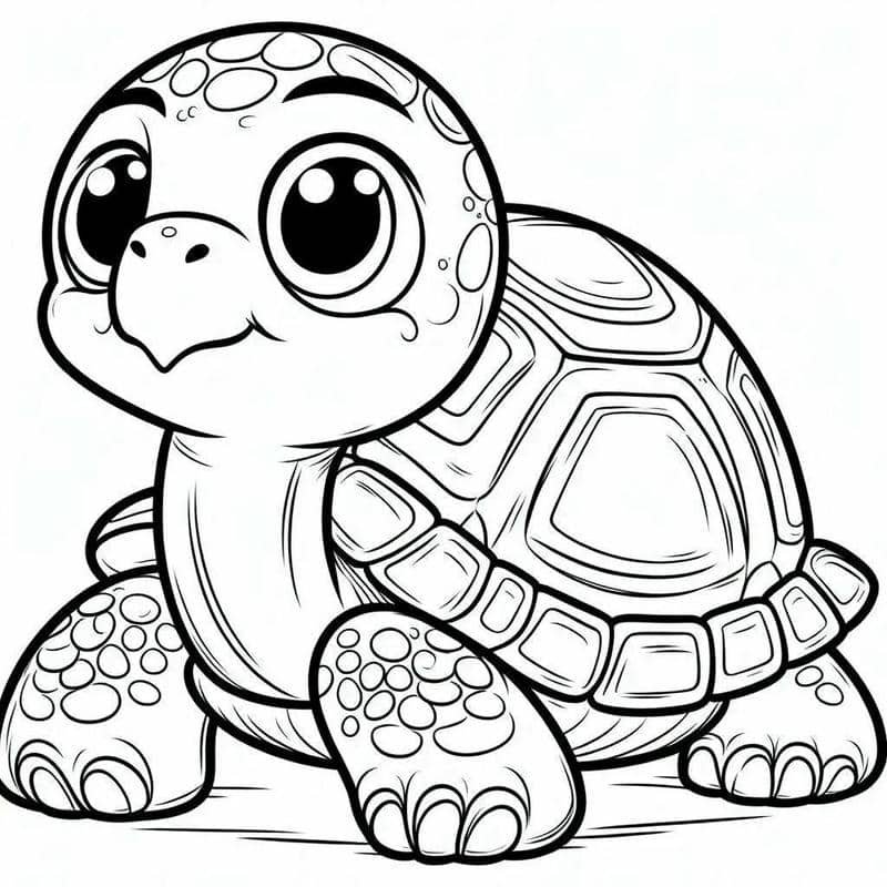 hình tranh tô màu con rùa