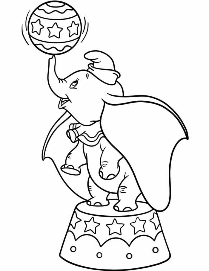 hình tranh tô màu con voi