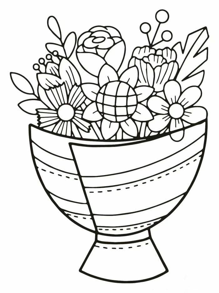 hoa đẹp tô màu bông hoa