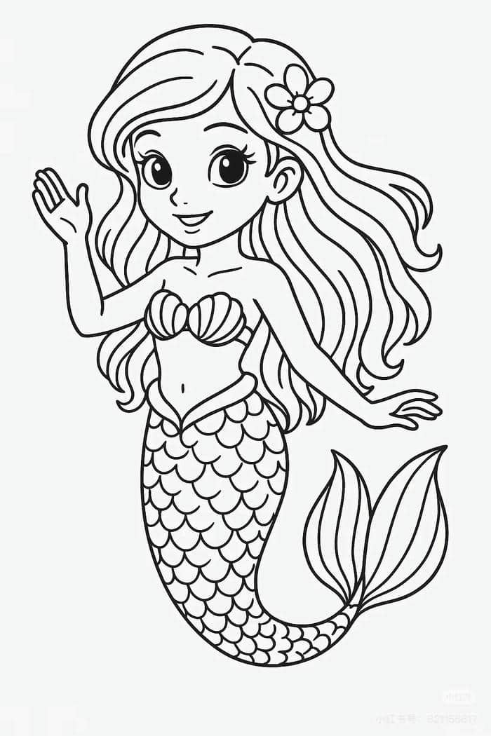 nàng tiên cá tô màu