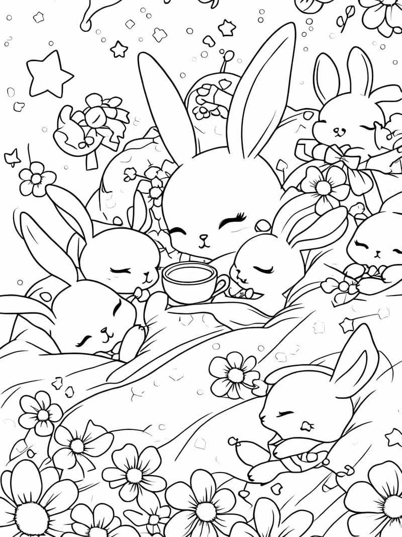 tô màu con thỏ chibi