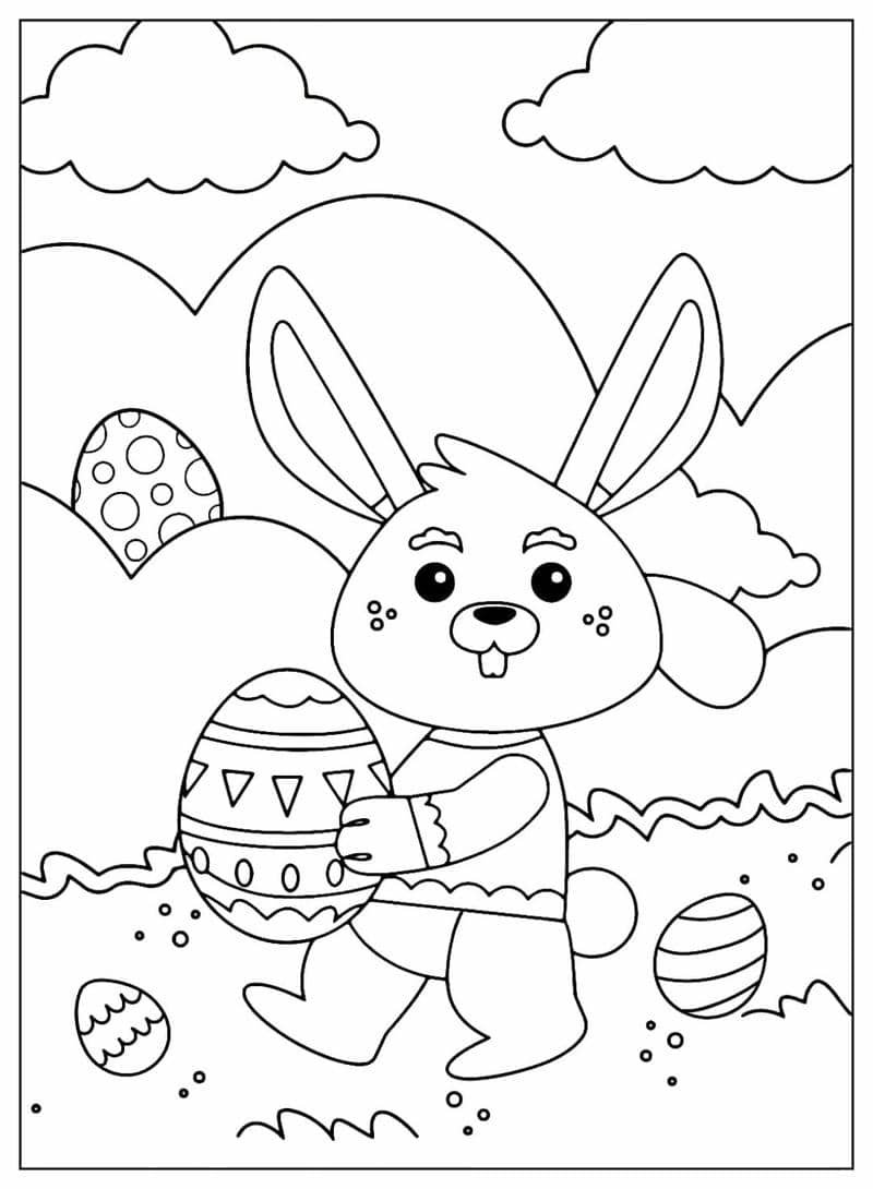 to màu con thỏ đơn giản