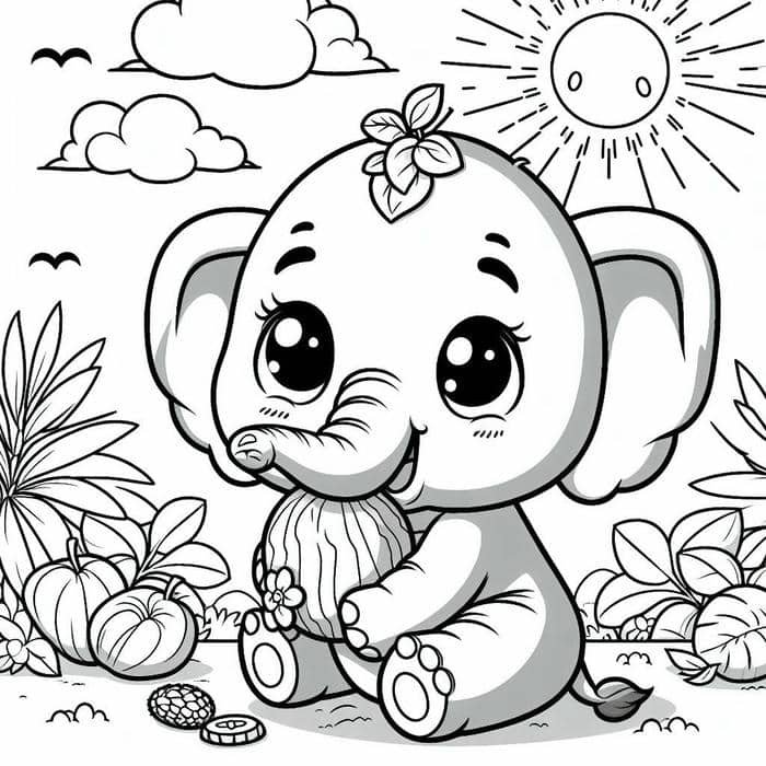 tô màu con voi đẹp