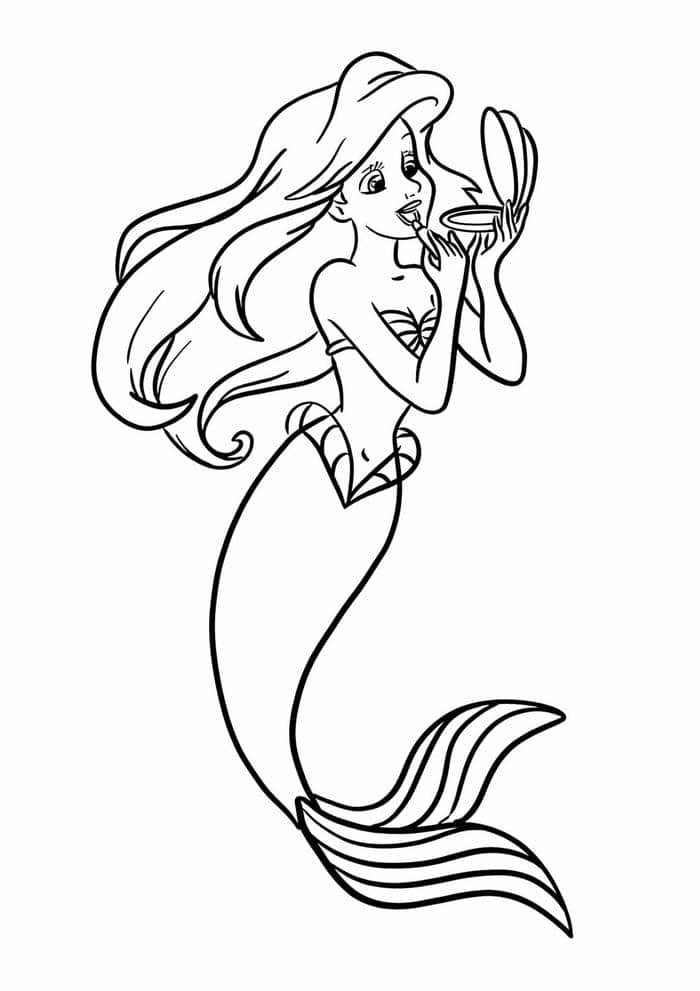 tô màu nàng tiên cá cute