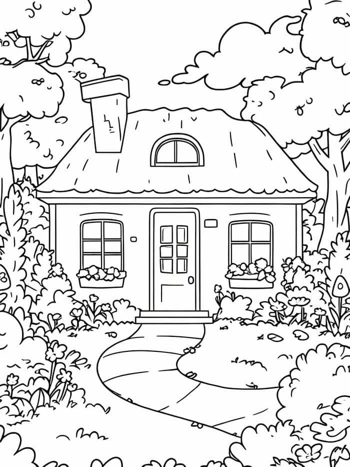 tô màu ngôi nhà cho bé