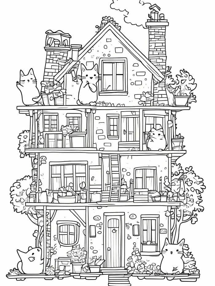 tô màu ngôi nhà đẹp nhất