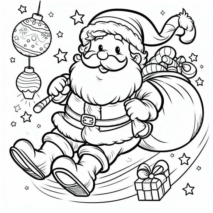 tô màu ông già noel và con tuần lộc