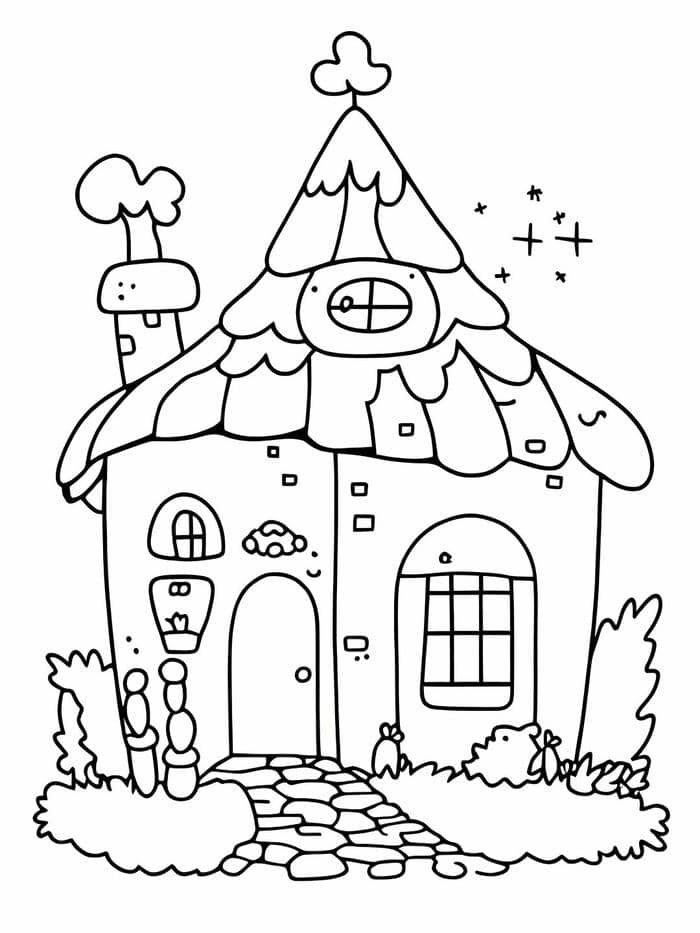 tô màu tranh ngôi nhà