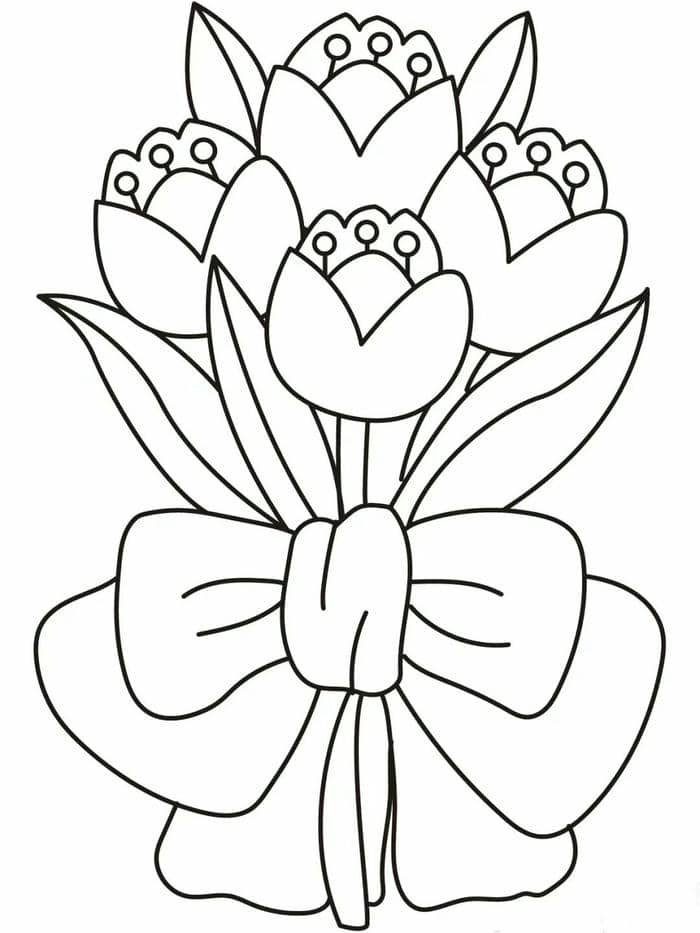 tranh tô màu bông hoa 5 cánh