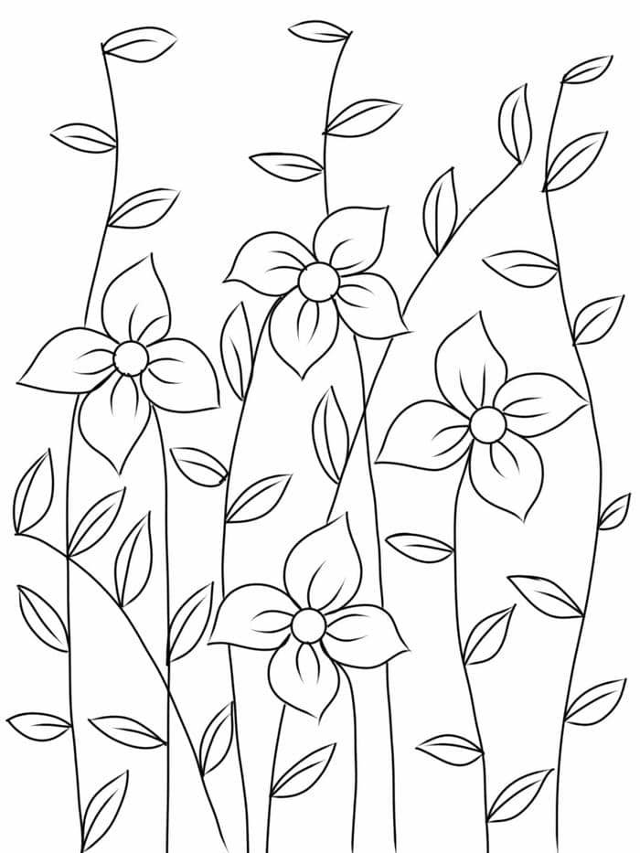 tranh tô màu bông hoa 6 cánh