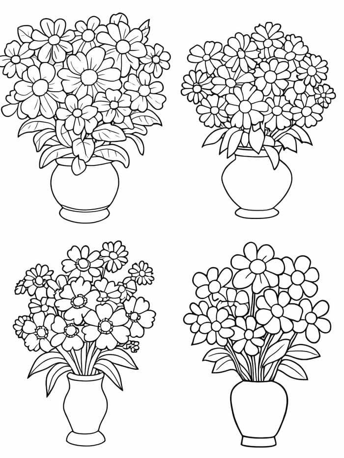 tranh tô màu bông hoa