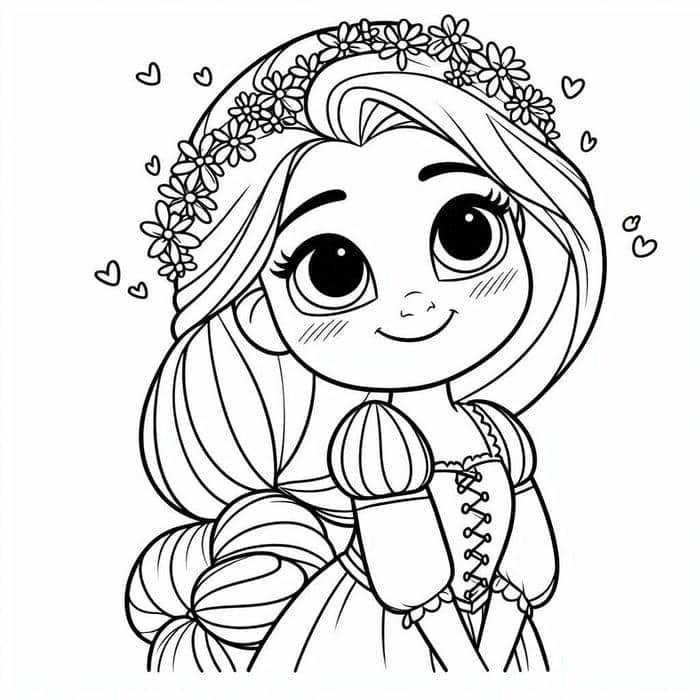 tranh tô màu búp bê giấy chibi