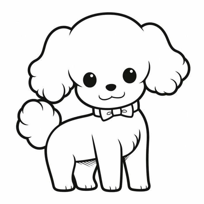 tranh tô màu con chó cute