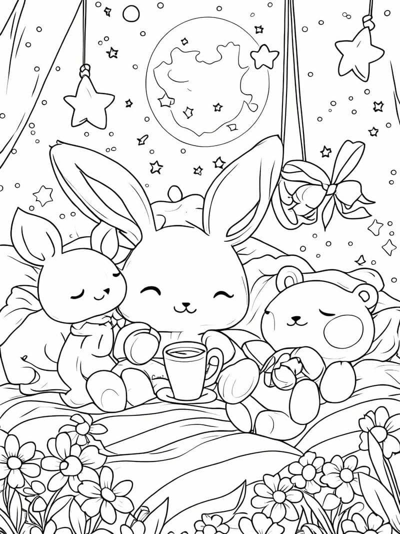 tranh tô màu con thỏ