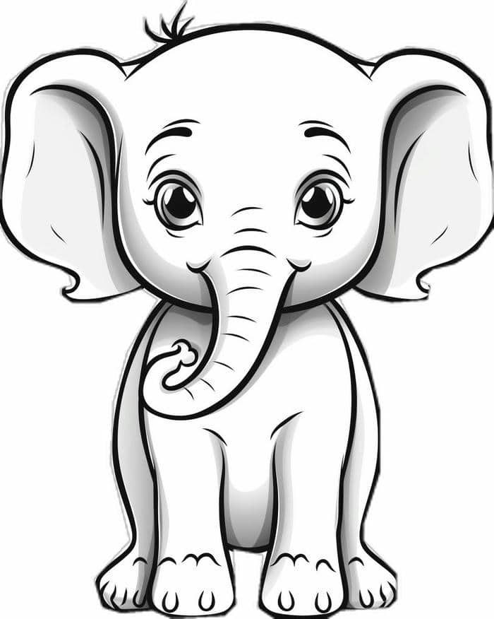 tranh tô màu con voi