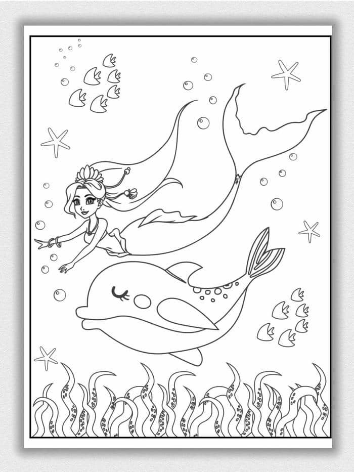 tranh tô màu nàng tiên cá