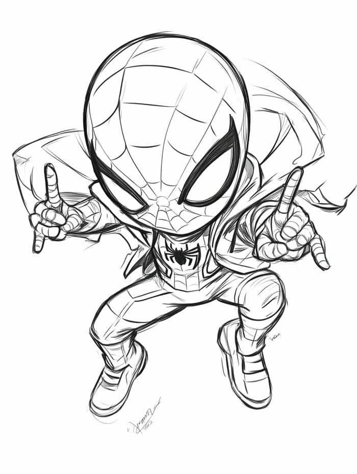 tranh tô màu người nhện