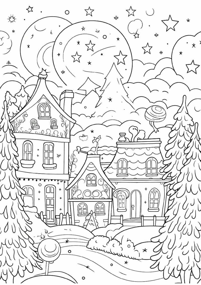 tranh tô màu phong cảnh