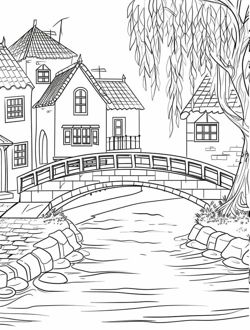 tranh to màu phong cảnh cho người lớn