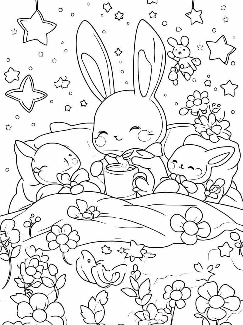 tranh tô màu thỏ