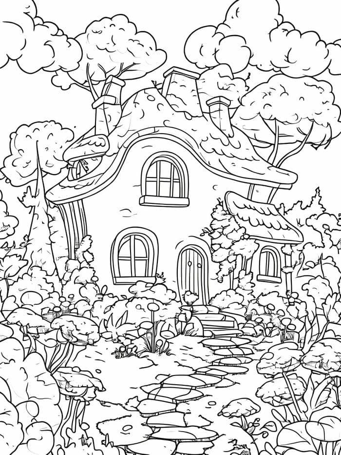 tranh vẽ ngôi nhà của bé mầm non