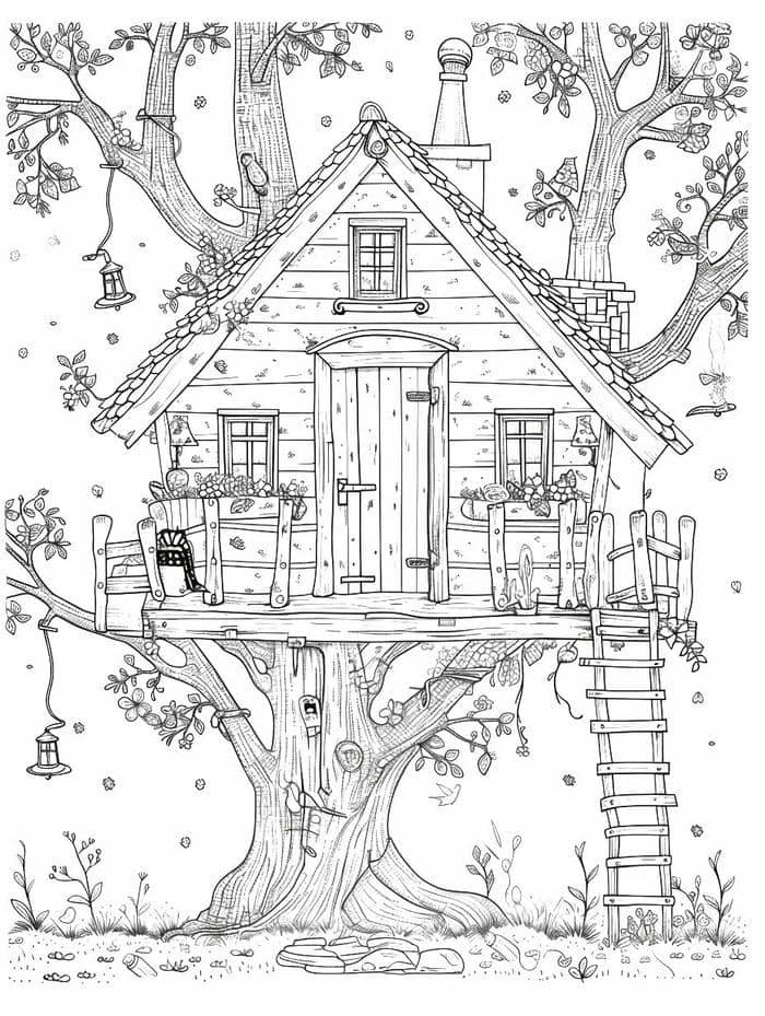 tranh vẽ ngôi nhà đẹp