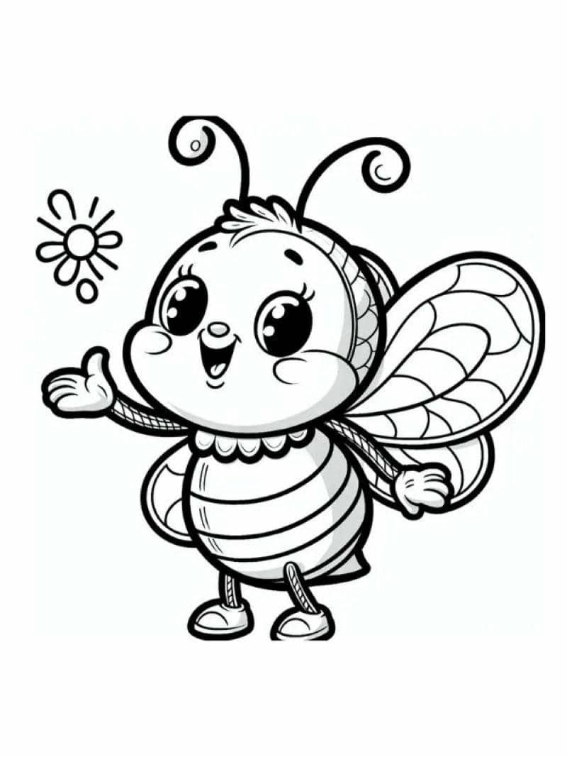 hình con ong tô màu đáng yêu
