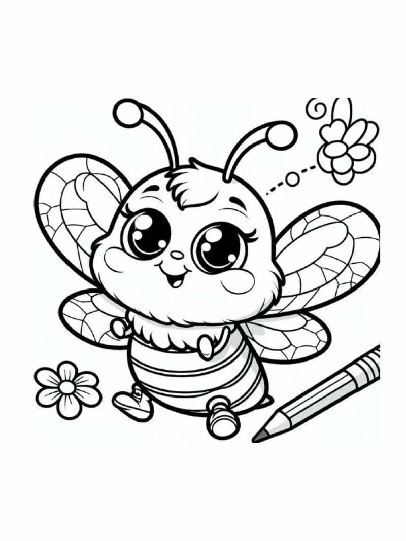 hình tô màu con ong đơn giản