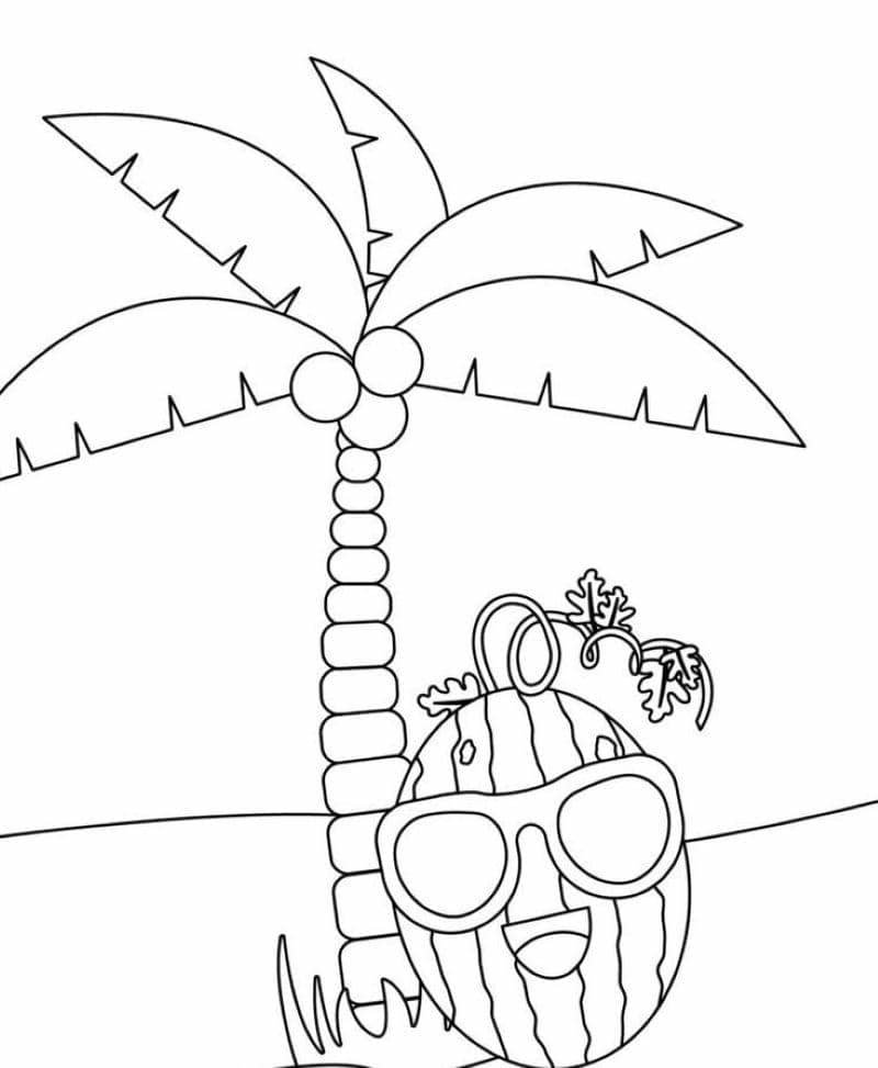 hình tô màu dưa hấu đơn giản