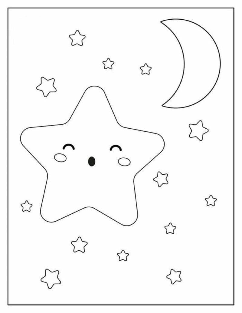 hình tô màu hình ngôi sao