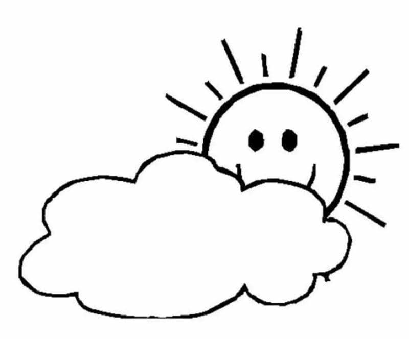 hình tô màu ông mặt trời đơn giản