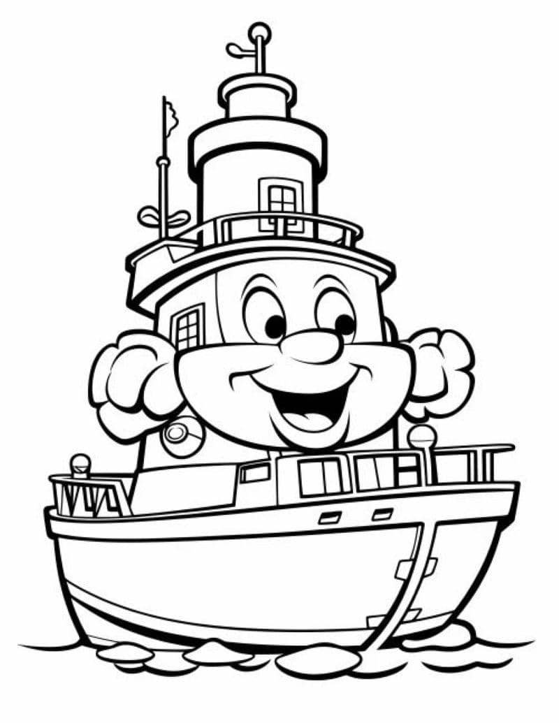 hình tô màu thuyền buồm đơn giản